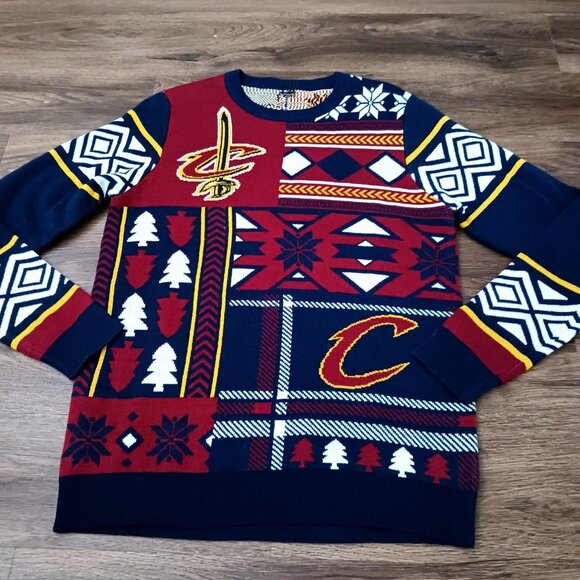 Other - Cleveland Cavaliers Patch Sweater Christmas Holiday Small Basketball